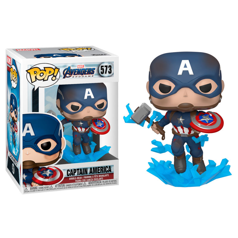 Funko POP figura Marvel Avengers Endgame Captain America with Broken Shield & Mjolnir_1