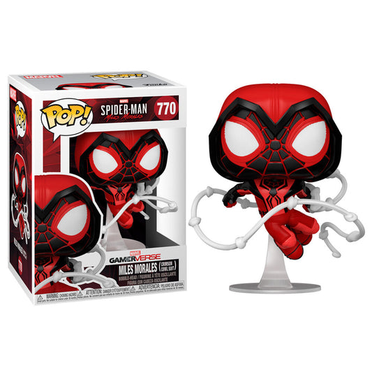 Funko POP figura Marvel Spiderman Miles Morales Crimson Cowl Suit_1