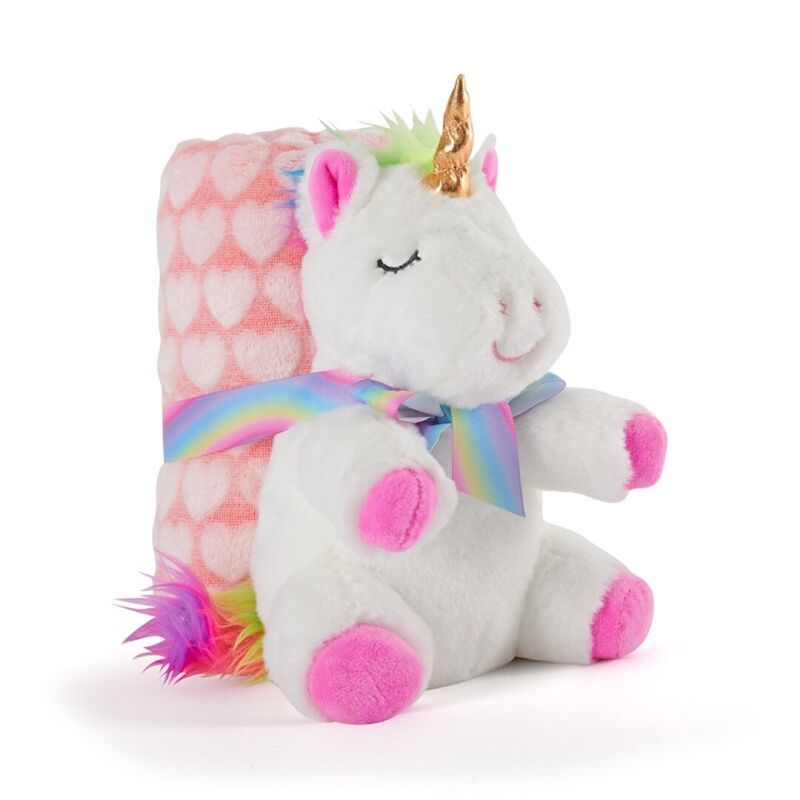 Unicornio Blanco de Peluche más Manta Suave 1