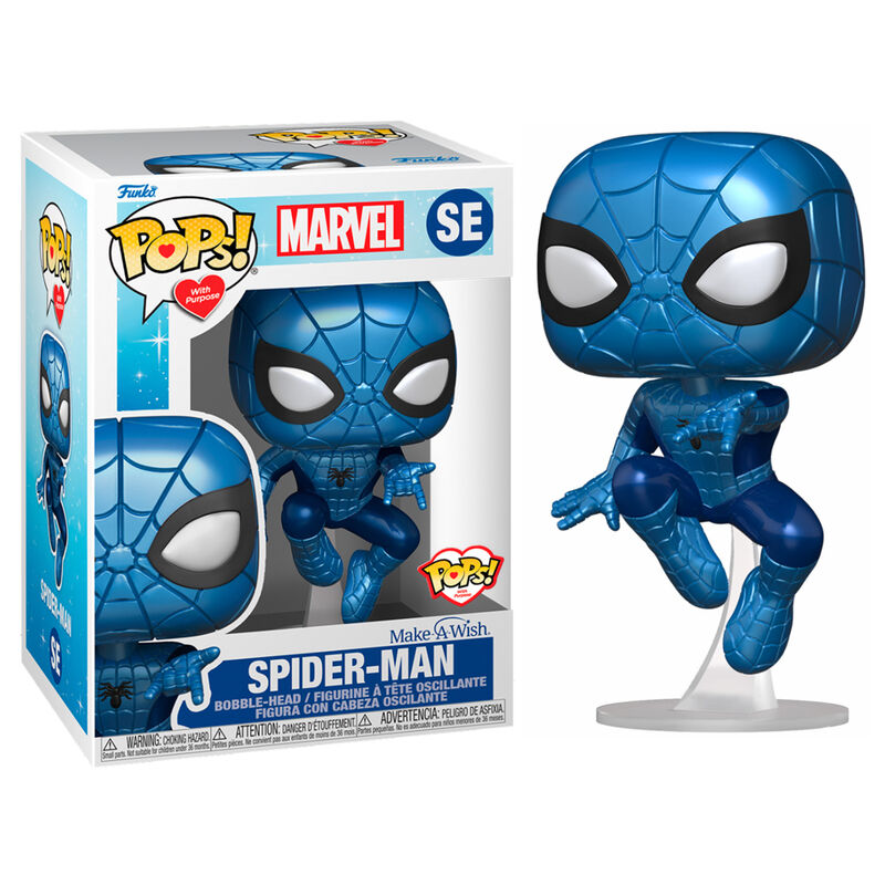 Figura POP Marvel Make a Wish Spiderman Metallic_1
