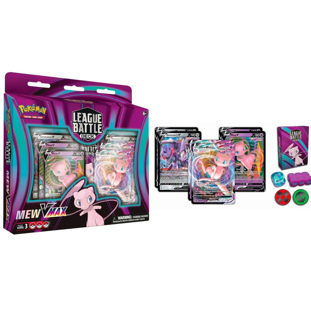 Set Juego Cartas Coleccionables League Battle Mew VMax Pokemon español_1