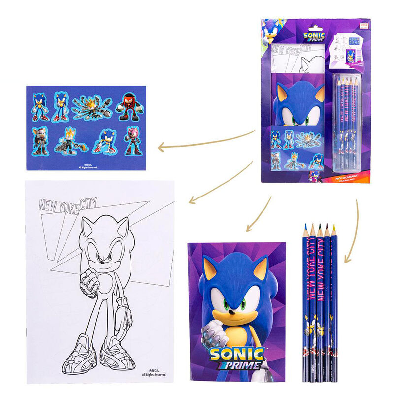 Set Papelería coloreable Sonic Prime_1