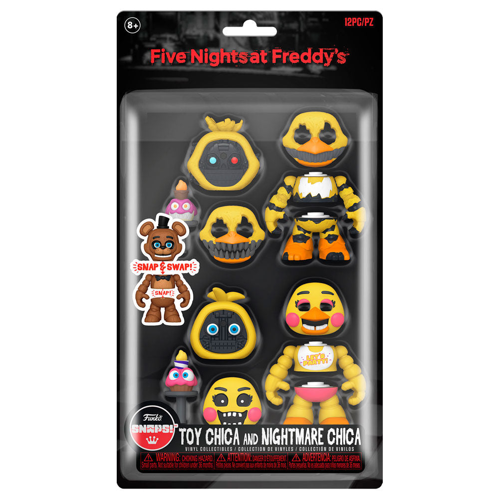 Set 2 figuras Snaps! Five Nights at Freddys Toy Chica and Nightmare Chica_1