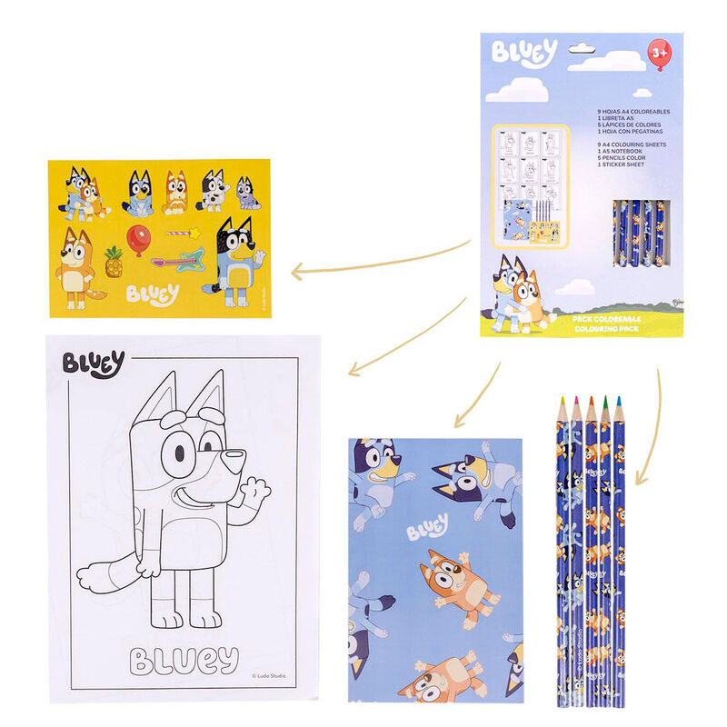 Set Papelería coloreable Bluey_1
