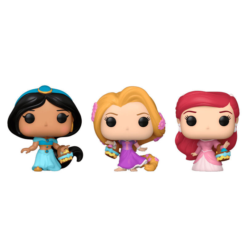 Set 3 figuras Carrot Pocket POP Disney Princesas Rapunzel Ariel Jasmin Pascua_1