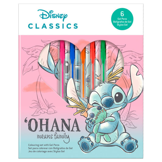 Set cuaderno + 6 Bolígrafos gel Stitch Disney_1