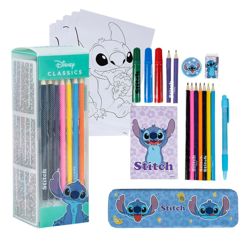 Set Papelería coloreable Stitch Disney_1