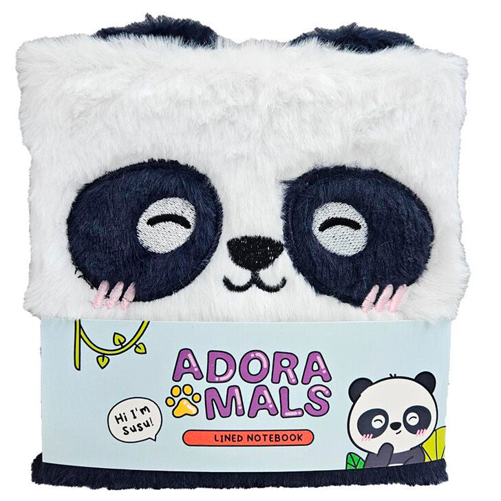 Cuaderno peluche A5 Oso Panda Adoramals_1
