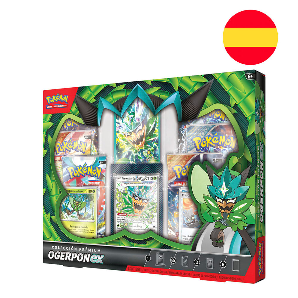 Estuche juego cartas coleccionables Ogerpon EX Pokemon español_1