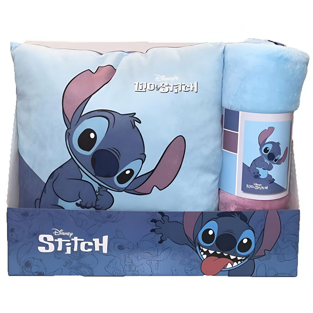 Set manta polar + cojin Stitch Disney_1
