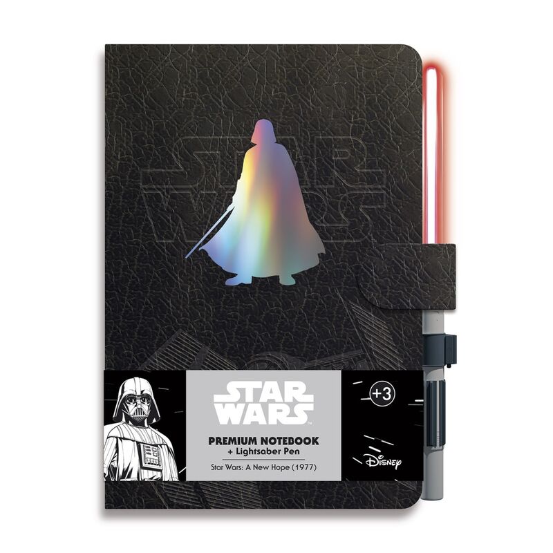 Cuaderno A5 premium + Bolígrafo sable de luz Darth Vader Star Wars_1