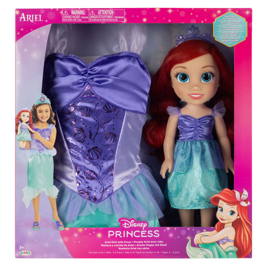Muñeca Ariel + Disfraz La Sirenita Disney 38cm_1
