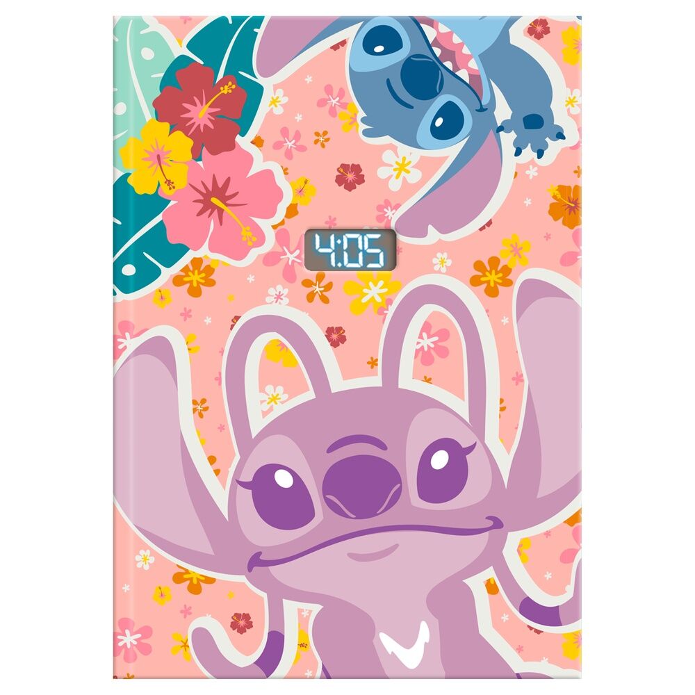 Cuaderno con reloj led Stitch Disney_1