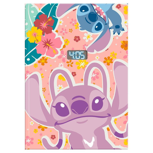 Cuaderno con reloj led Stitch Disney_1