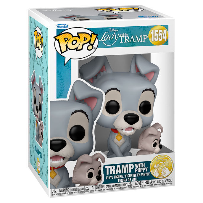 Funko POP figura Disney La Dama y el Vagabundo Tramp with Puppy_1