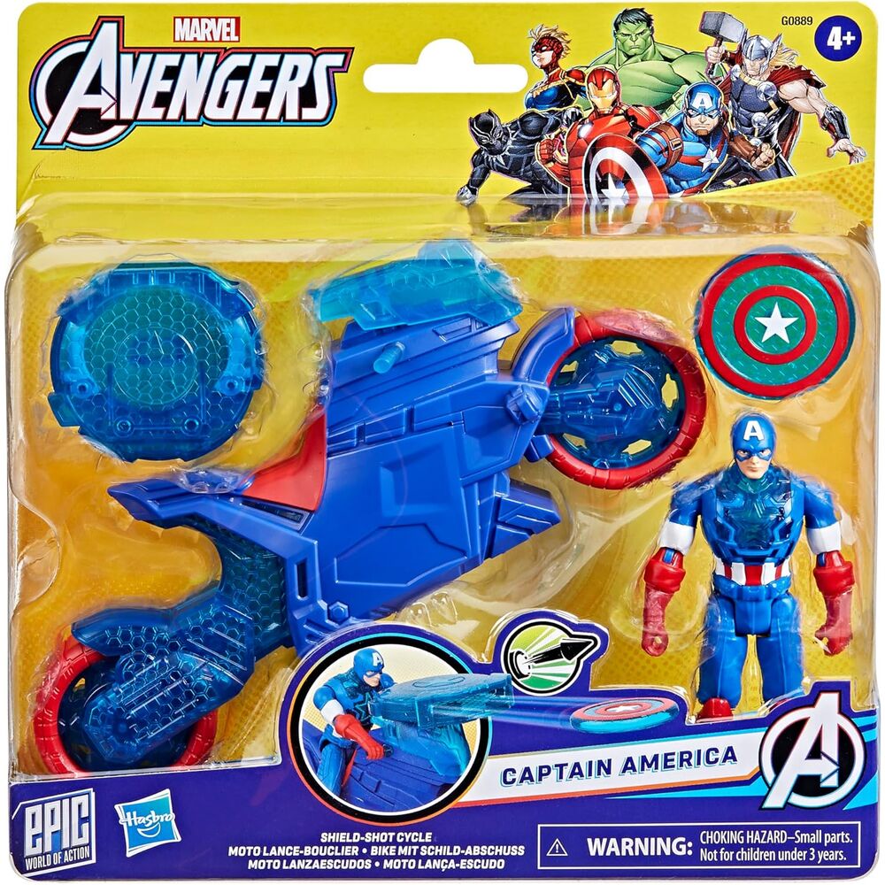 Moto Lanzaescudos + figura Capitan America Los Vengadores Avengers Marvel_1